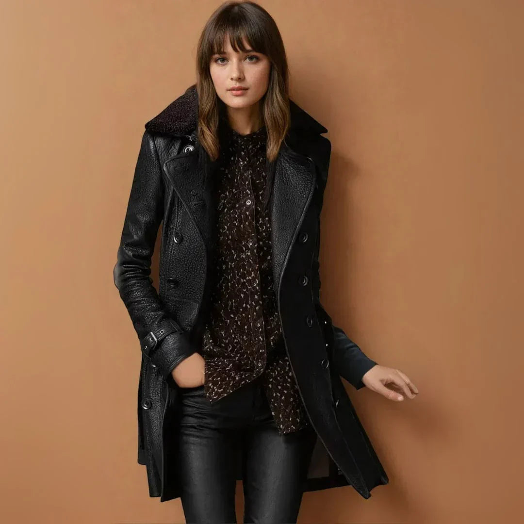 Lena™ | Classic Leather Coat