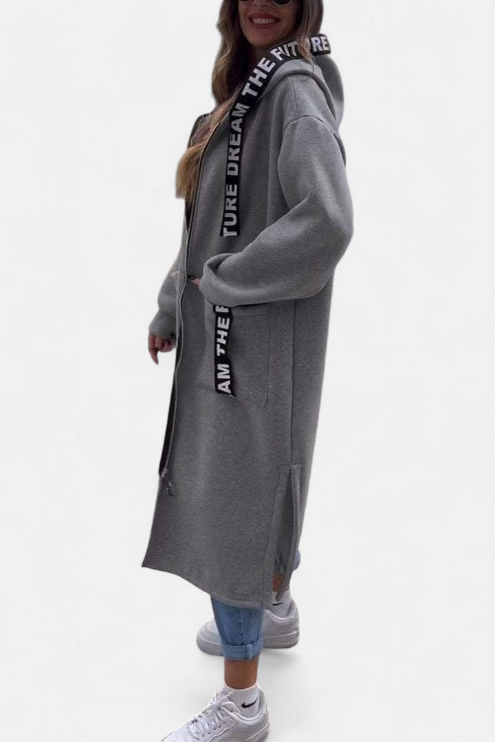 Elegant Long Coat with Hood