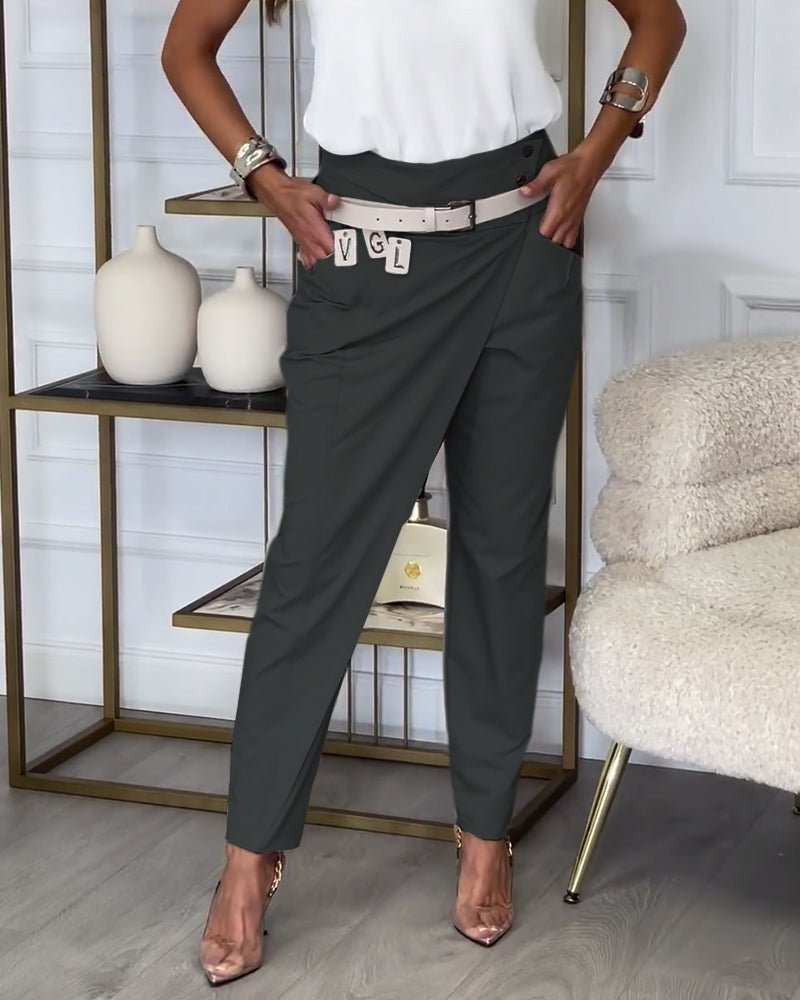 Bree - Patchwork Pants with Belt