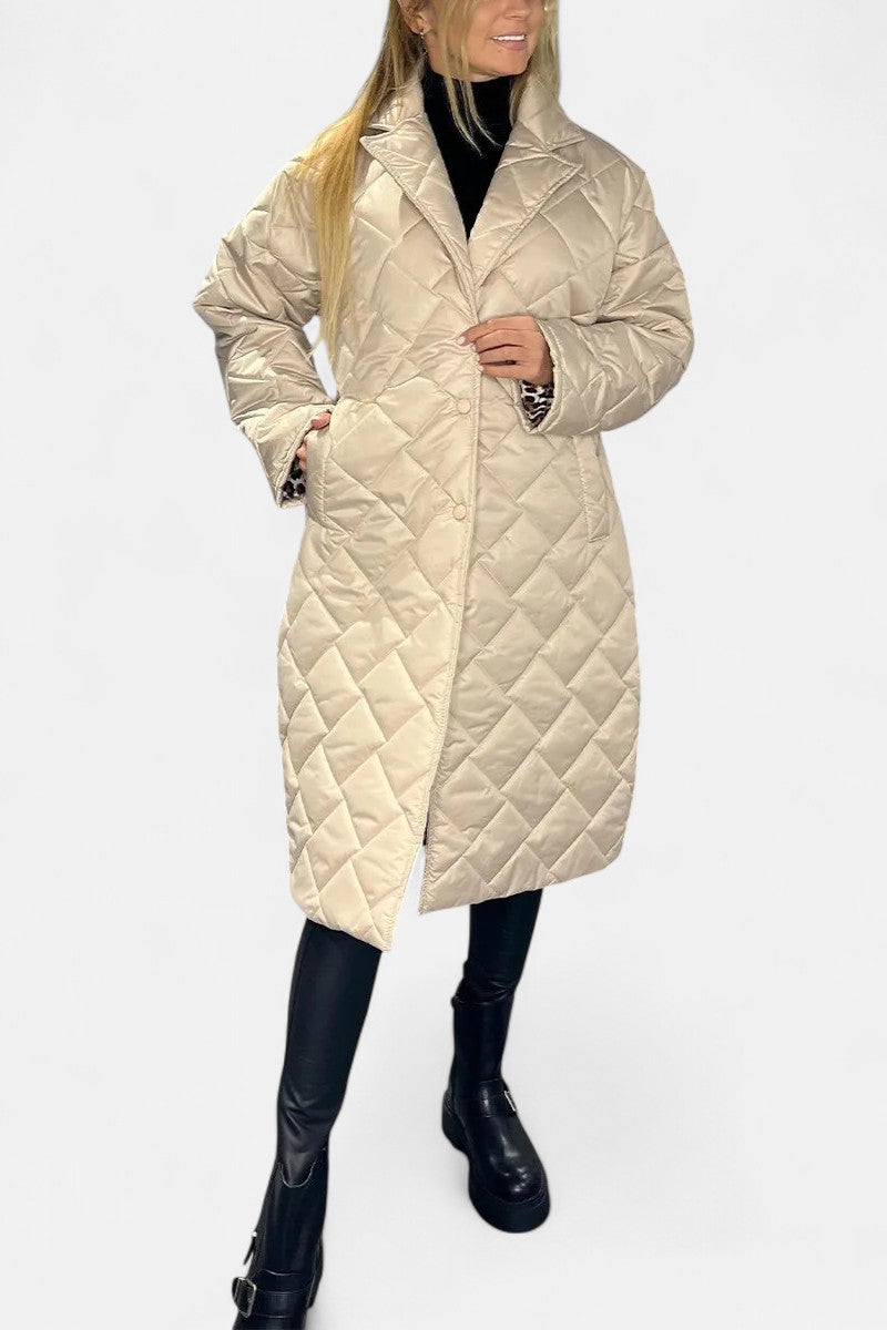 Anaïs – Quilted Coat with Leopard Lining