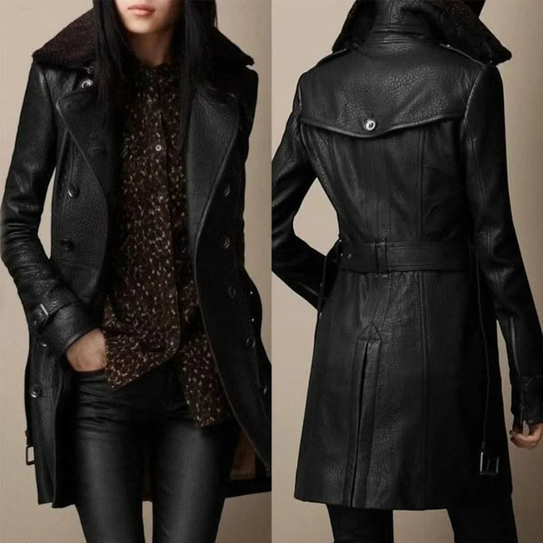 Lena™ | Classic Leather Coat
