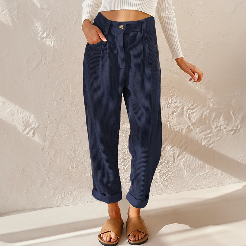 Heidi - High Waist Corduroy Pants