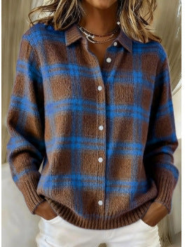 Liz™ – Soft Hoodie Blouse with Check Pattern
