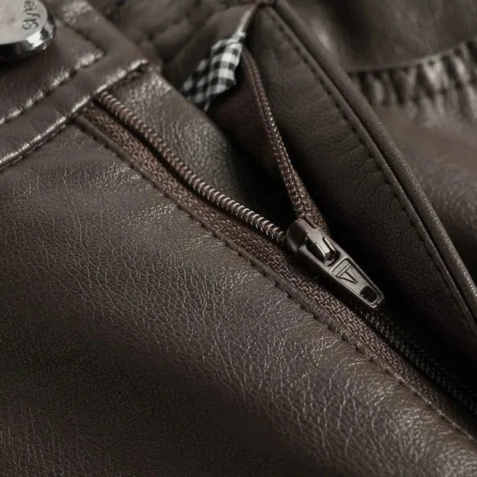 Layne - Wide-Cut Leather Trousers