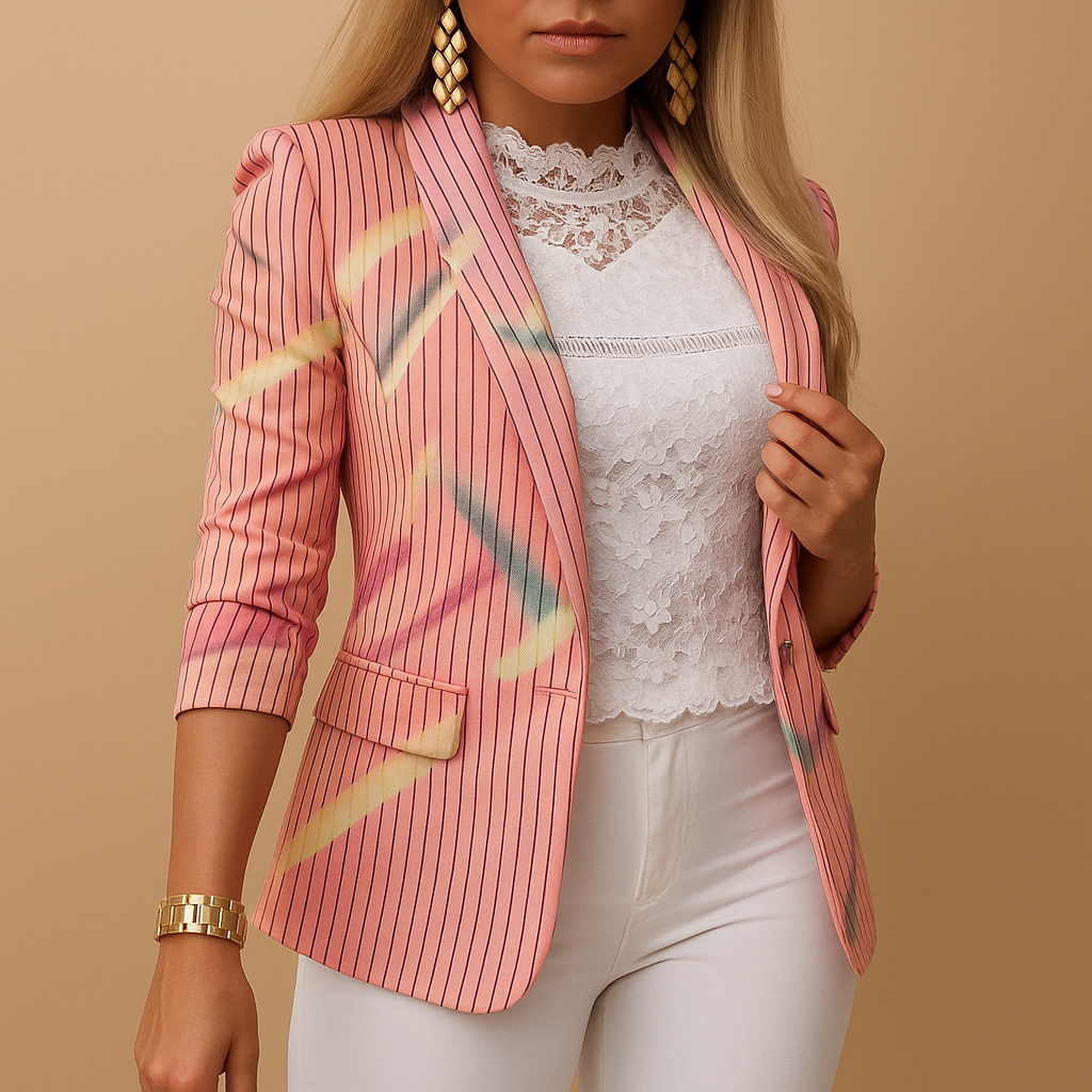 Rive | Elegant Women's Blazer with Bright Print and Shawl Collar