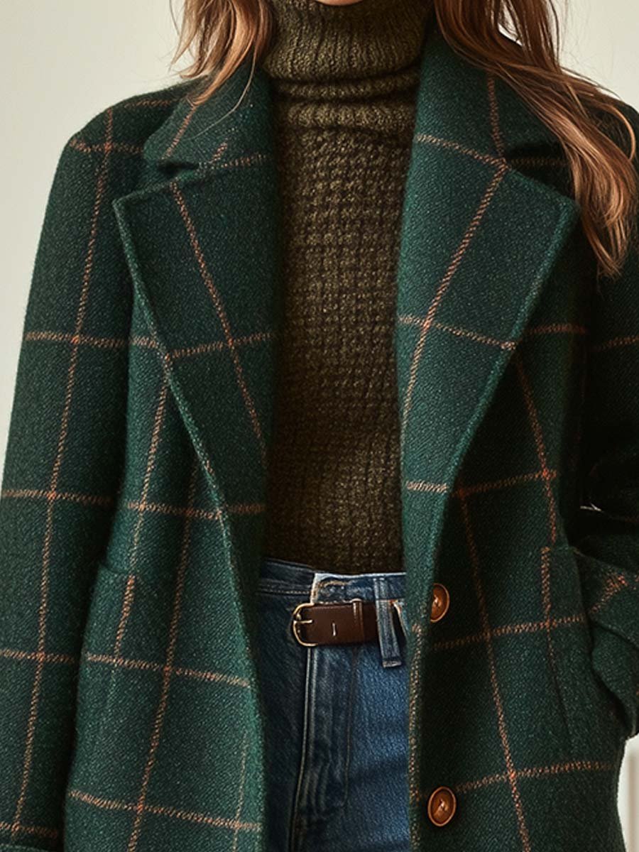 Catherine™ | Classic Plaid Wool Coat