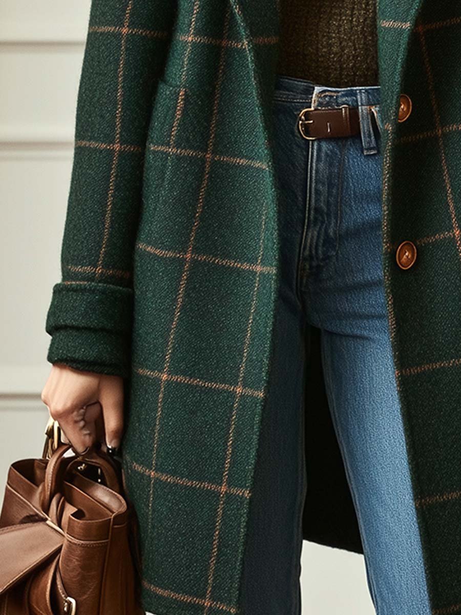 Catherine™ | Classic Plaid Wool Coat