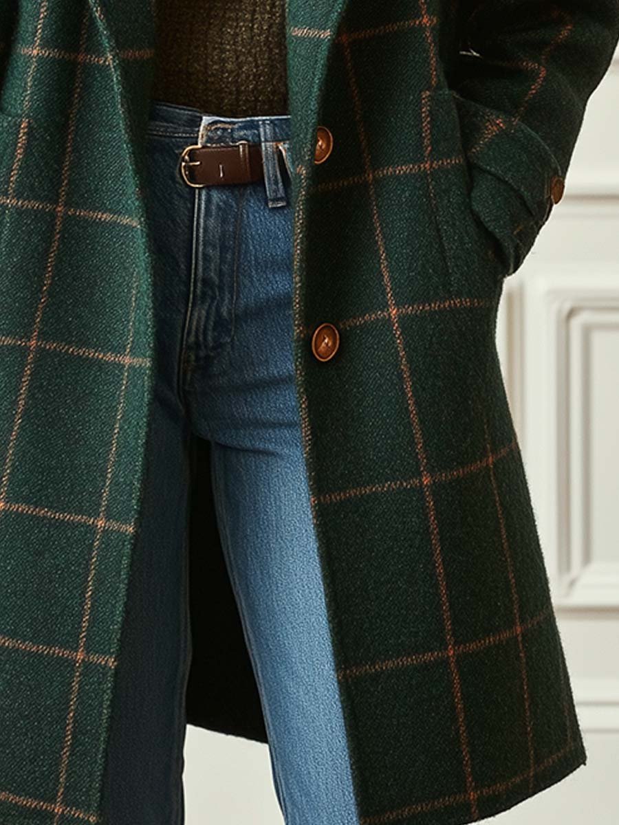 Catherine™ | Classic Plaid Wool Coat