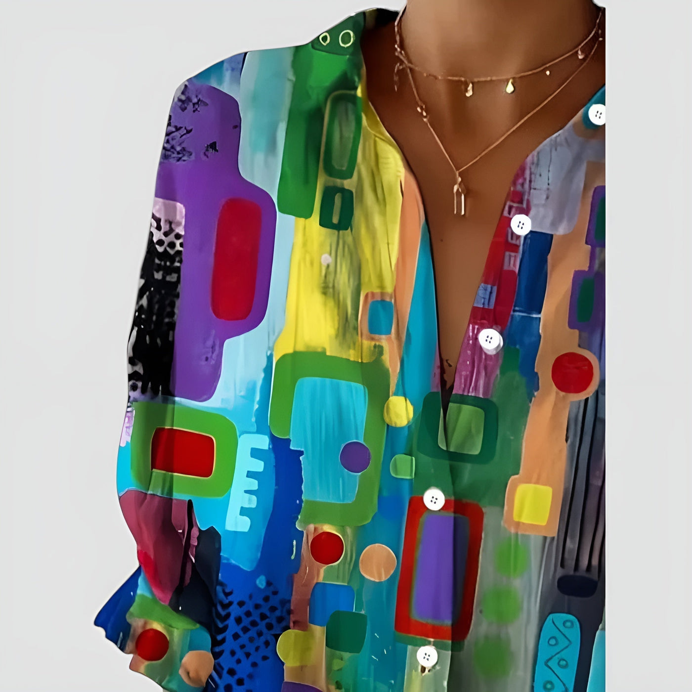 Ava™ blouse with geometric pattern – Ellison New York
