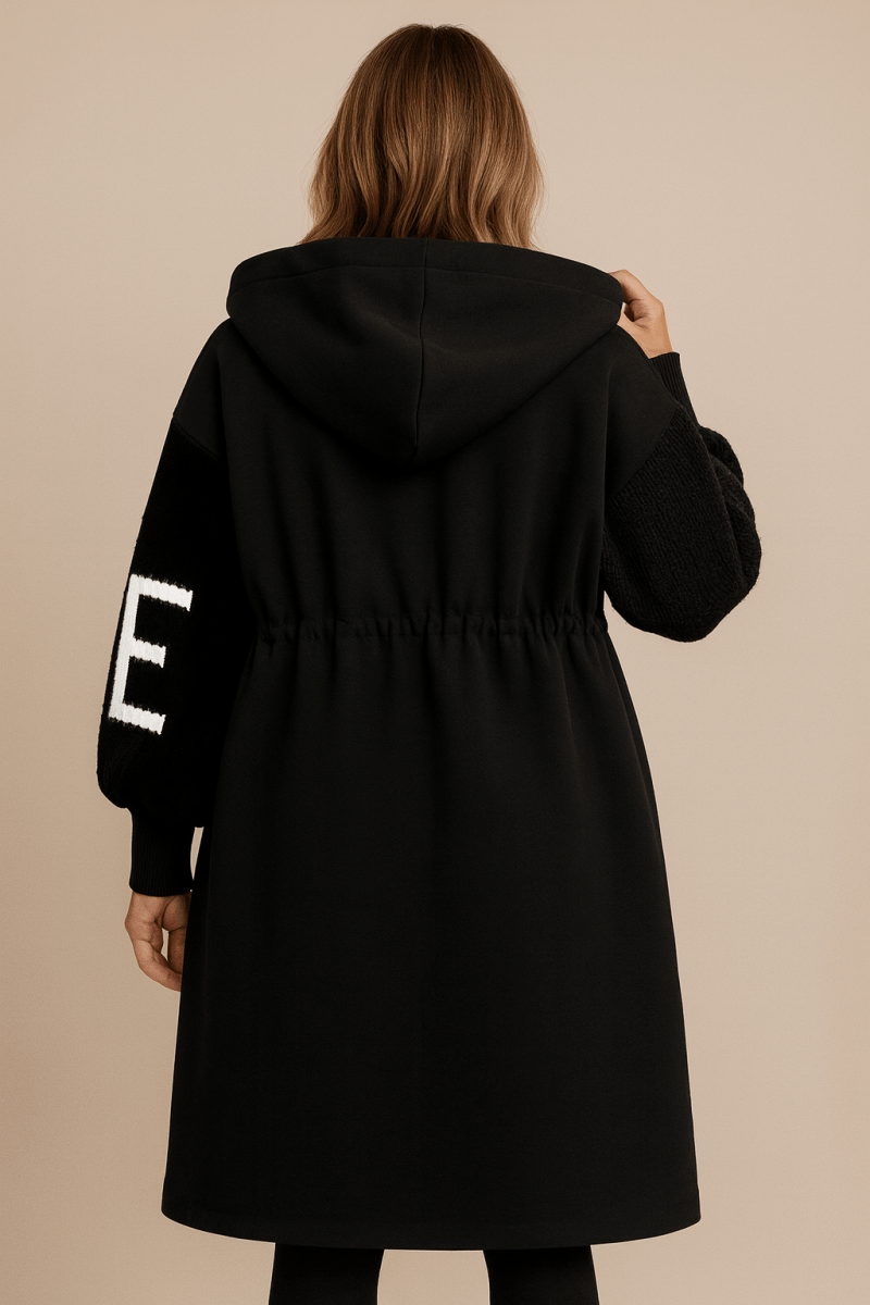 SELENE | LONG KNITTED HOODIE COAT